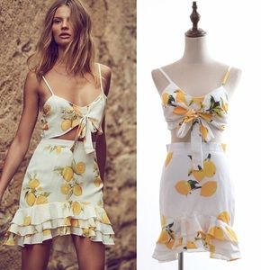 Lemon Print Top/Bralette